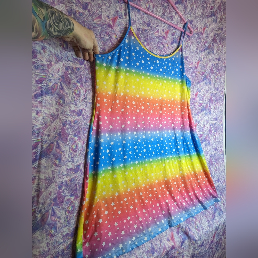 Rainbow Star Print Dress